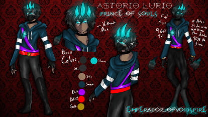 A very old reference sheet of my oc/my character back in 2021 it was one of the first and only ref sheets done I may make a new one later this year (2025)